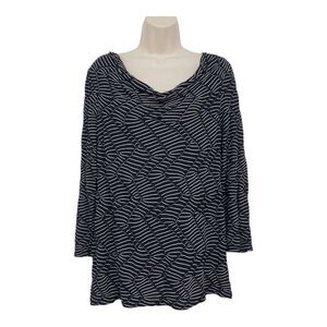 Dana Buchaman Pullover Blouse Long Sleeves Stretchy